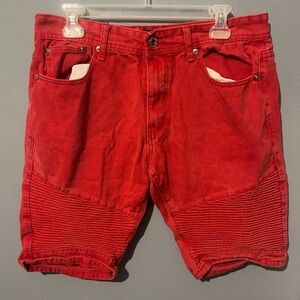 Bold Red Men's Jean Shorts